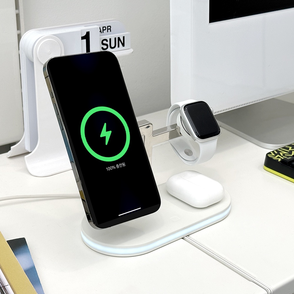 트리3in1무선충전